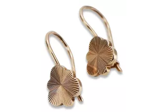 Cercei frunze vintage din aur 14k roz trandafir 585 ven165