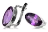 Vintage 925 Silver Amethyst earrings vec001s Russian Soviet style