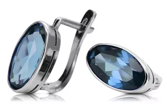 Silver 925 náušnice s Aquamarine VEC001S vinobraní