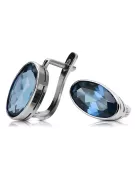 Silver 925 aquamarine Vintage earrings vec001s Russian Soviet style