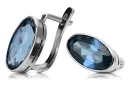 Silber 925 Aquamarin Vintage Ohrringe vec001s