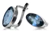 Silver 925 aquamarine Vintage earrings vec001s Russian Soviet style