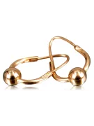 Vintage rose pink 14k 585 gold  Vintage Hoops earrings ven038