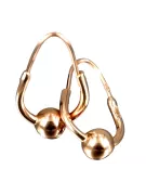 Vintage rose pink 14k 585 gold  Vintage Hoops earrings ven038