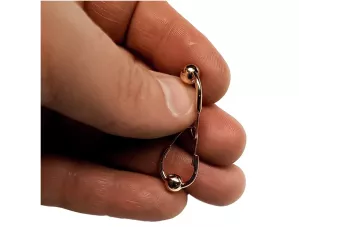 Vintage rose pink 14k 585 gold  Vintage Hoops earrings ven038