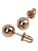 Vintage rose pink 14k 585 gold  Vintage ball earrings ven043