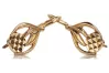 Vintage rose pink 14k 585 gold  Vintage leaf earrings ven051