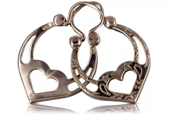 Rusă a crescut roz sovietic 14k 585 aur URSS Vintage cercei țigani ven052