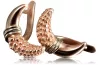 Vintage rose pink 14k 585 gold  Vintage leaf earrings ven061