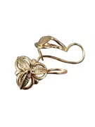 Russische Rose Rosa Sowjetische 14k 585 Gold UdSSR Vintage Blatt Ohrringe ven064