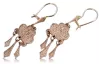 Vintage rose pink 14k 585 gold  Vintage Gipsy earrings ven067