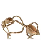 Rose pink 14k gold earrings 585 leaves Vintage ven068