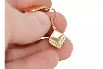Сережки російською трояндою 14к золото 585 квадратний вінтажний вен071