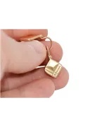Kolczyki z  różowego 14k złoto 585 kwadrat Vintage ven071