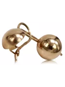 Vintage rose pink 14k 585 gold  Vintage ball earrings ven072