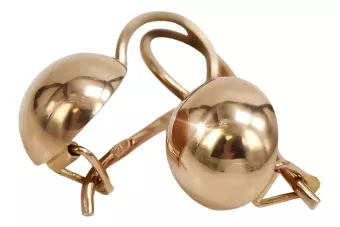 Kolczyki z  różowego 14k złota 585 kulki Vintage ven072