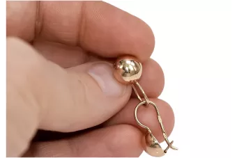Kolczyki z  różowego 14k złota 585 kulki Vintage ven072