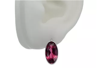 Винтажные серебряные серьги с рубинами 925 пробы vec001s