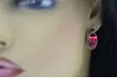 Boucles d'oreilles rubis vintage en argent 925 vec001s