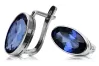Vintage 925 Silver sapphire earrings vec001s Russian Soviet style