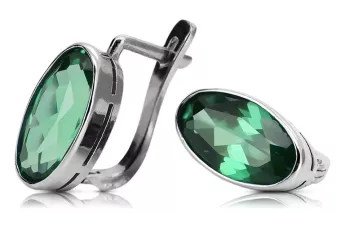 Silver 925 náušnice s Emerald Vec001S vinobraní