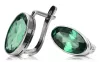 Vintage 925 Silver emerald earrings vec001s Russian Soviet style