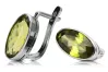 Vintage 925 Silver peridot earrings vec001s Russian Soviet style