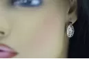 Vintage 925 Silver zircon earrings vec001s Russian Soviet style