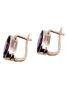 Vintage silver rose gold plated 925 amethyst earrings vec001rp Russian Soviet style
