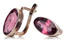 Vintage-Ohrringe aus rosévergoldetem 925er-Rubin-Silber vec001rp