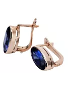 Vintage silver rose gold plated 925 sapphire earrings vec001rp Russian Soviet style