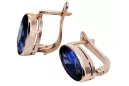 Vintage silver rose gold plated 925 sapphire earrings vec001rp Russian Soviet style