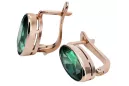 Vintage silver rose gold plated 925 emerald earrings vec001rp Russian Soviet style