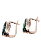 Vintage silver rose gold plated 925 emerald earrings vec001rp Russian Soviet style