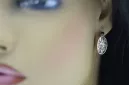 Vintage silver rose gold plated 925 zircon earrings vec001rp Russian Soviet style