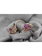 Rose pink 14k 585 gold amethyst earrings vec035 Vintage Russian Soviet style