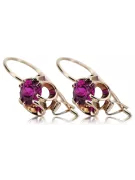 Rose pink 14k 585 gold amethyst earrings vec035 Vintage Russian Soviet style