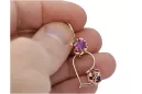 Rose pink 14k 585 gold amethyst earrings vec035 Vintage Russian Soviet style