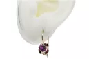 Rose pink 14k 585 gold amethyst earrings vec035 Vintage Russian Soviet style