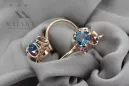 Rose pink 14k 585 gold aquamarine earrings vec035 Vintage Russian Soviet style