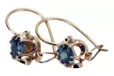 Boucles d'oreilles aigue-marine en or rose 14 carats 585 vec035 Vintage