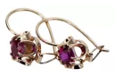 Boucles d'oreilles rubis or Rose 14 carats 585 vec035 Vintage