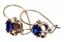 Rose pink 14k 585 gold sapphire earrings vec035 Vintage Russian Soviet style