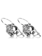 Silver 925 earrings setting vec035s Vintage Russian Soviet style
