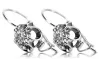 Silver 925 earrings setting vec035s Vintage Russian Soviet style