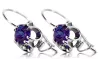 Silver 925 aleksandryte earrings vec035s Vintage Russian Soviet style