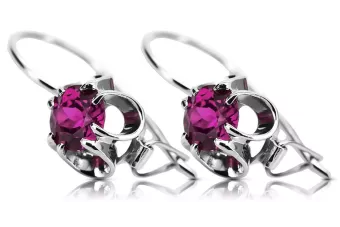 Silver 925 amethyst earrings vec035s Vintage Russian Soviet style