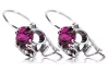 Silver 925 amethyst earrings vec035s Vintage Russian Soviet style