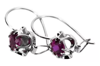 Silver 925 amethyst earrings vec035s Vintage Russian Soviet style