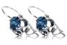 Silver 925 aquamarine earrings vec035s Vintage Russian Soviet style